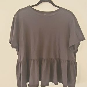 Forever 21 curve black peplum shirt